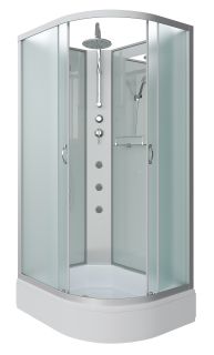 Душевая кабина Niagara NG-33394-14LBKTG с гидромассажем 130x90см серебро/матовое